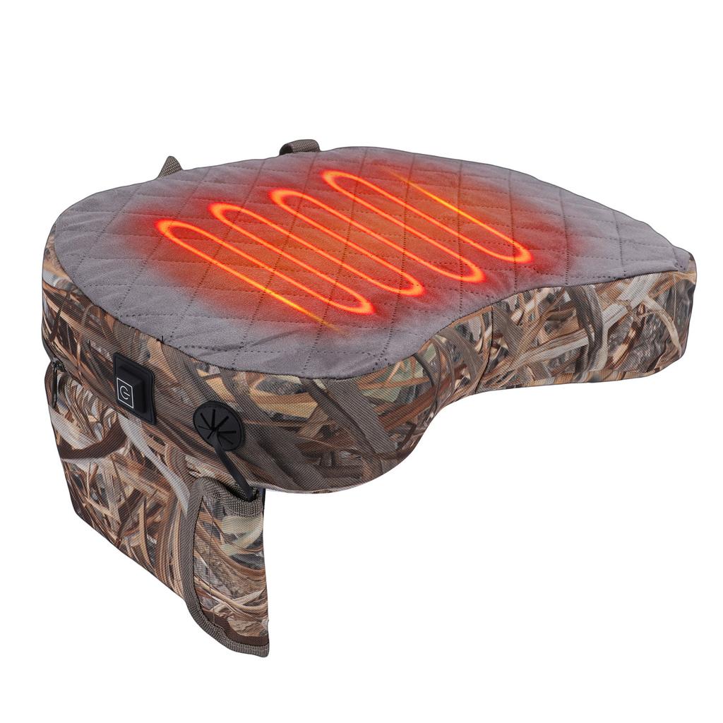 Heated Seat Cushion 600D Oxford Cloth Water Proof USB 3 Heat Settings Portable Stadium Seat Pad for Camping Fishing   Chair
