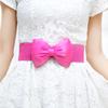 Women's Chiffon Dress with Elastic Belt and Big Bow - Fashionable and Sweet One-Piece