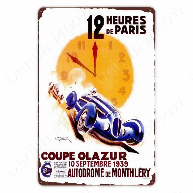Monaco Grand Prix Vintage Metal Sign, Car Racing Tin Plaque, Motorcycle Retro Poster For Bar, Man Cave, Home, Autos Wall Decor