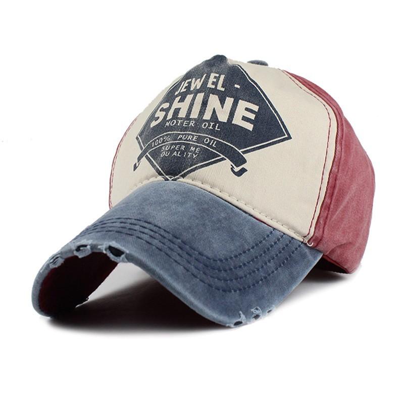 Splicing Alphabet Baseball Cap Pure Cotton Ripped Brim Sun Hat Men's and Women's Spring and Autumn Casual Cap
