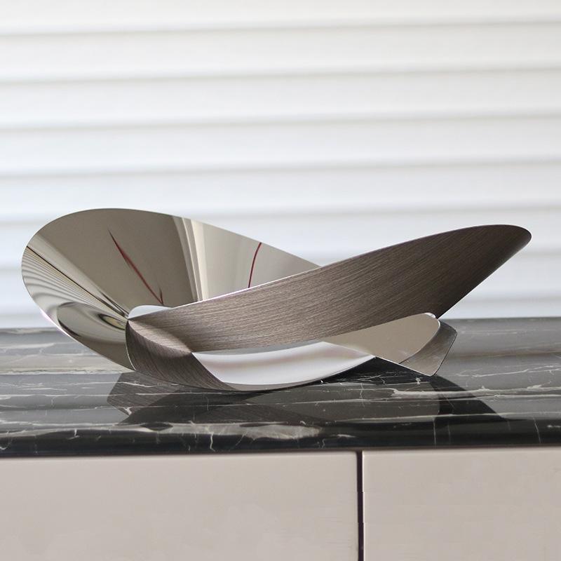 Artistic Wood Grain Vortex Irregularly Wound Fruit Plate Ornaments Modern Minimalist Designer Home Storage Tray Accessories