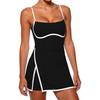 Womens Sporty Two-Piece Style Running Skort With Built-in Shorts Tennis Gym Workout