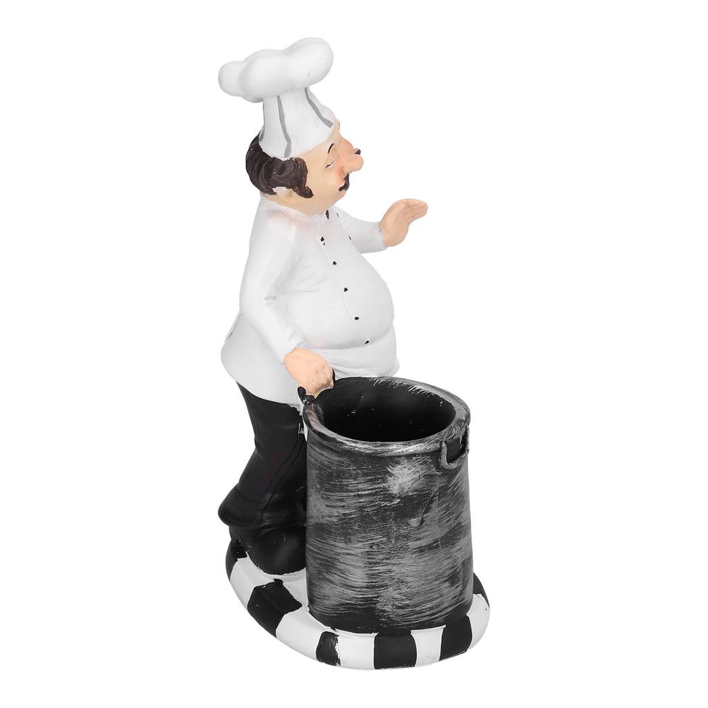 Chef Shape Figurine Statue Craft Decoration Ornament for Living Room Kitchen Restaurant