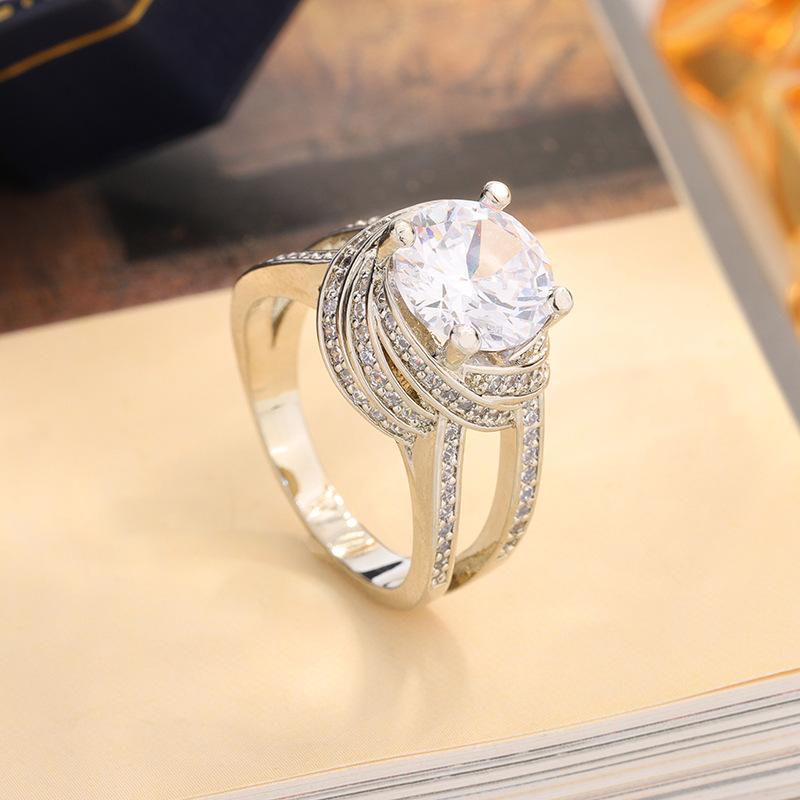 Luxury White AAA Zircon Engagement Rings for Women  Sterling Silver Elegant Bride Wedding Accessories Gifts Trendy