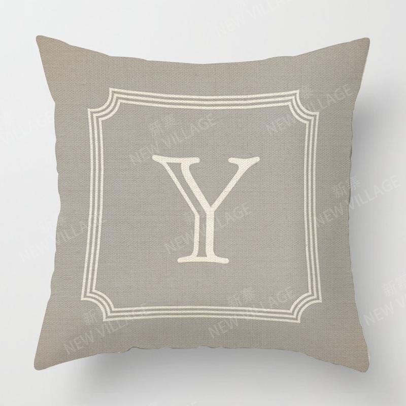 Home Living Room Fashion Grey Letter Decoration Cushion Covers Linen Throw Pillow Covers45*45 Pillowcase 40x40cm 50x50 45x45