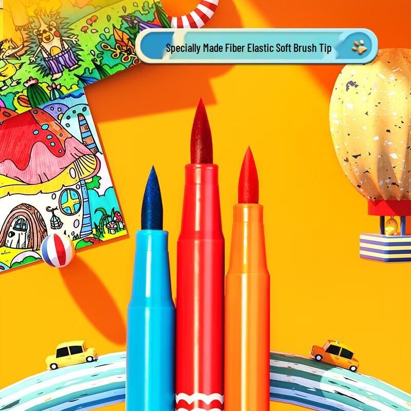 Deli 36-Color Soft-Tip Watercolor Pen Set