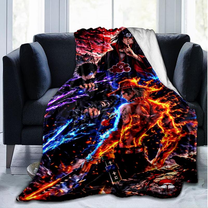 Naruto Battle Print Flannel Blanket, Soft Warm Lightweight Throw Blanket for living Room,Sofa Bed Camping office