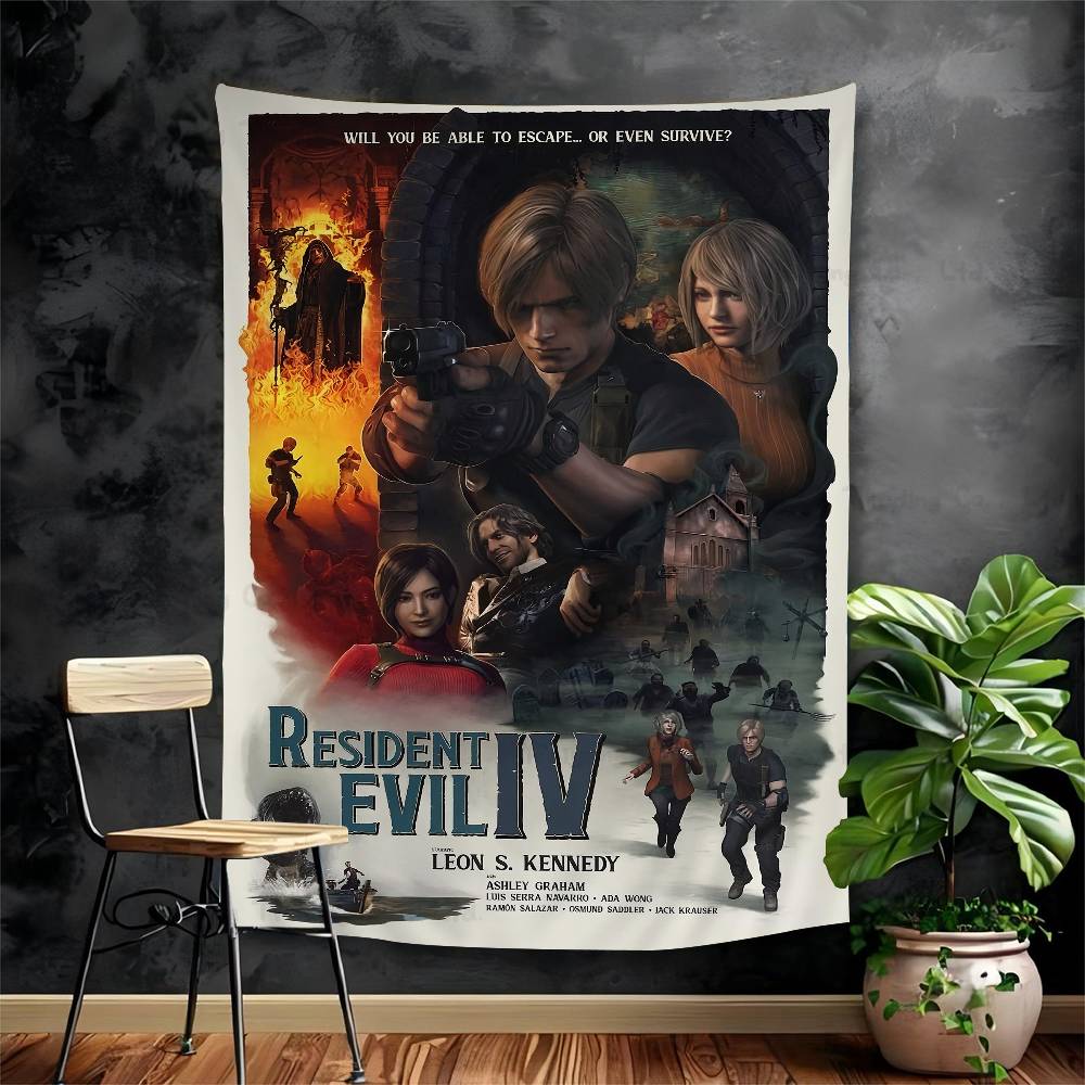 Tapestry da Parete Grande Stampata Film ResidentEvil Gioco Arte Fantascienza Stanza Decorazioni per la Casa Coperta Decorativa