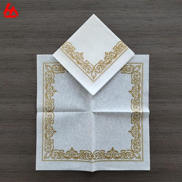 Good White Golden Paper Napkins Tissue Serviettes Customized Napkins for Restaurant