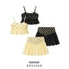 Summer 2025 Women's European & American Fashion Pleated Hem Spaghetti Strap Dress Set