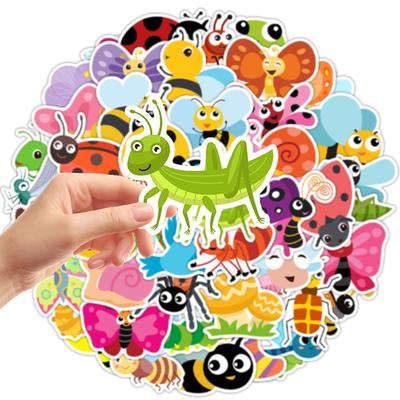 50PCS Cartoon Insect Stickers Cute Bug Sticker Pack Vinyl Waterproof Animal Decals for Laptop Laptop Water Bottle Scrapbook