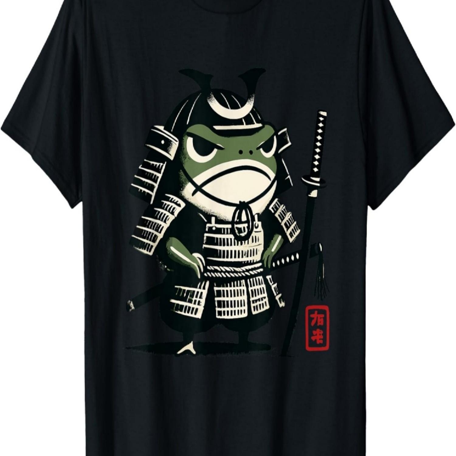 Samurai Grumpy Frog - Matsumoto Hoji Style T-Shirt S чёрный
