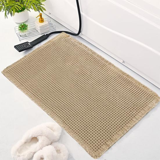 Covoraș de podea absorbant rapid, îngroșat, cu uscare rapidă, textura 3D, antiderapant, fund, care captează murdăria, covor de intrare multifuncțional pentru baie, duș, chiuvetă, bucătărie, covor