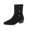 Fashion Leopard Women Ankle Boots Designer New Pointed Toe Heeled Shoes 2025 Winter Goth Retro Woman Fashion Gladiator Boots Pumps Botas