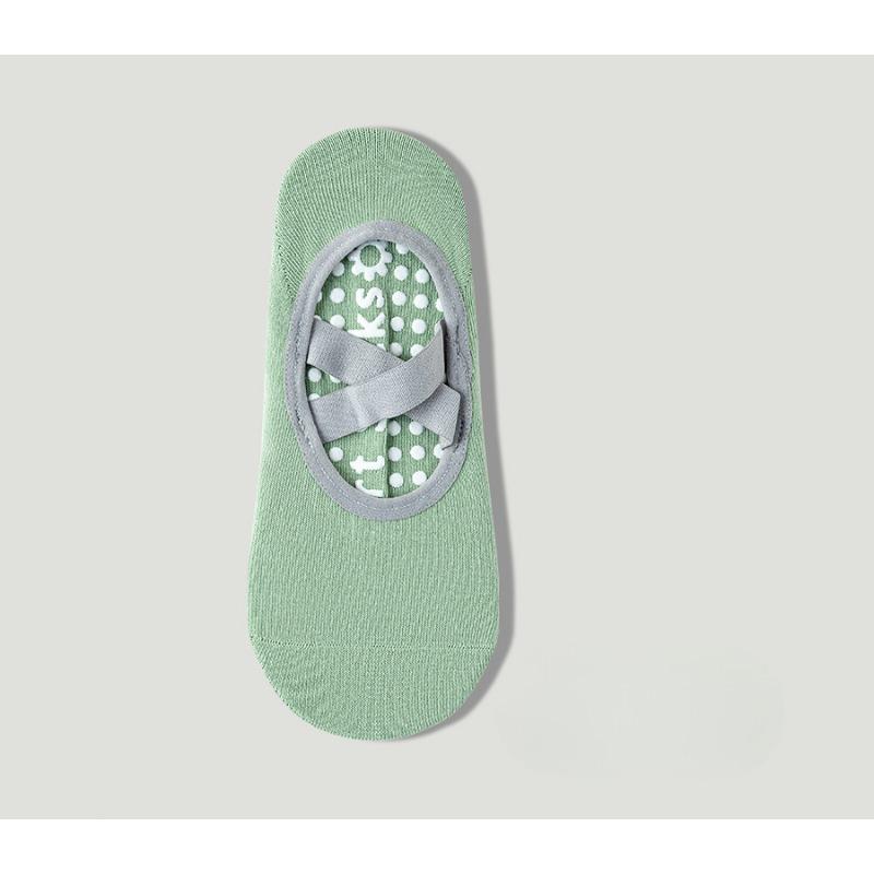 

Женские носки для йоги, стиль весна-осень, чистый хлопок, профессиональные противоскользящие, для пилатеса, фитнеса в помещении, танцев, спортивные носки, носки для пола 1 pair зелёный