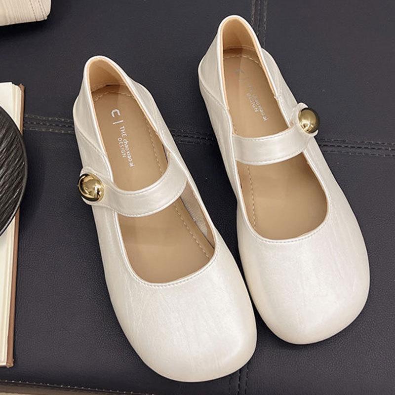 Märke trasig kod rea första lager kohud damskor mjuk sula inte trötta fötter enkelskor Mary Jane-skor inre höjdhöjande skor tofflor