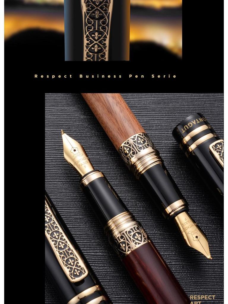 Montagut Legend Series Men's Calligraphy Fountain Pen with Bent Nib for Artistic Practice