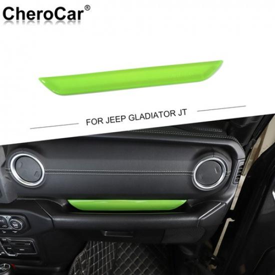 Car Co-pilot Handle Cover Trim Strip for Jeep Wrangler JL JT 2018+Green Interior