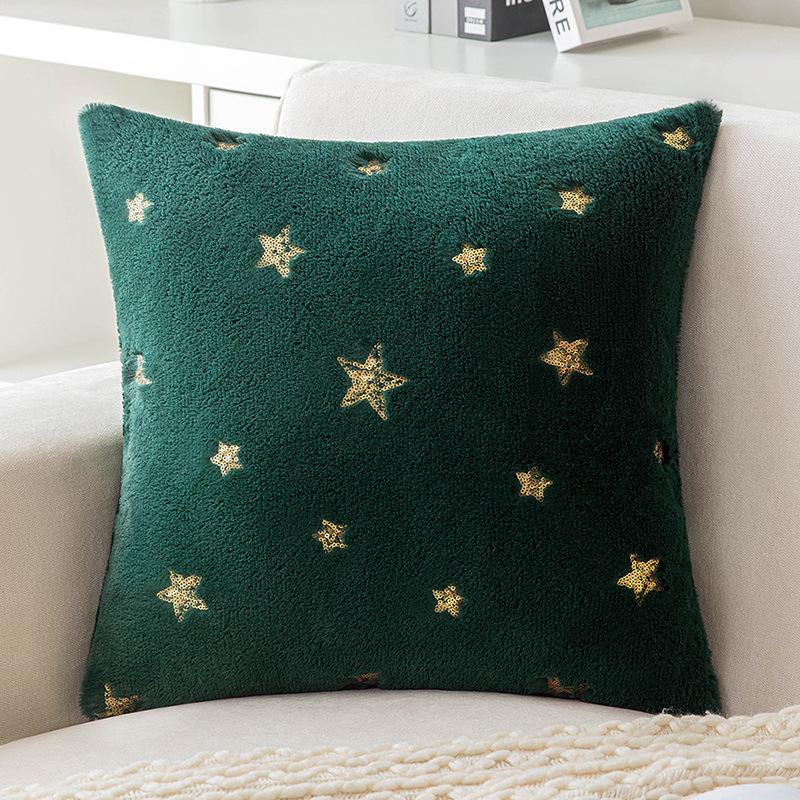 New Plush Sequins Star Pillow Valentine's Day Ins Embroidered Bunny Feather Sofa Pillow Living Room Sofa Pillow Cover