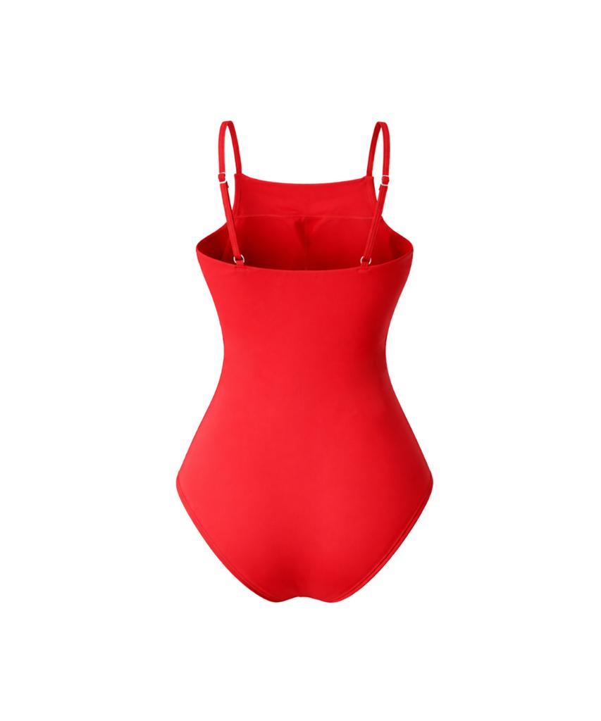 VIKINI VENDER Drape High-Neck Monokini - Red