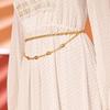 Fashion Ladies Exquisite Waist Chain Leaf Shell Metal Double Layer Beautiful Waist Chain Boho Women's Waist Chain