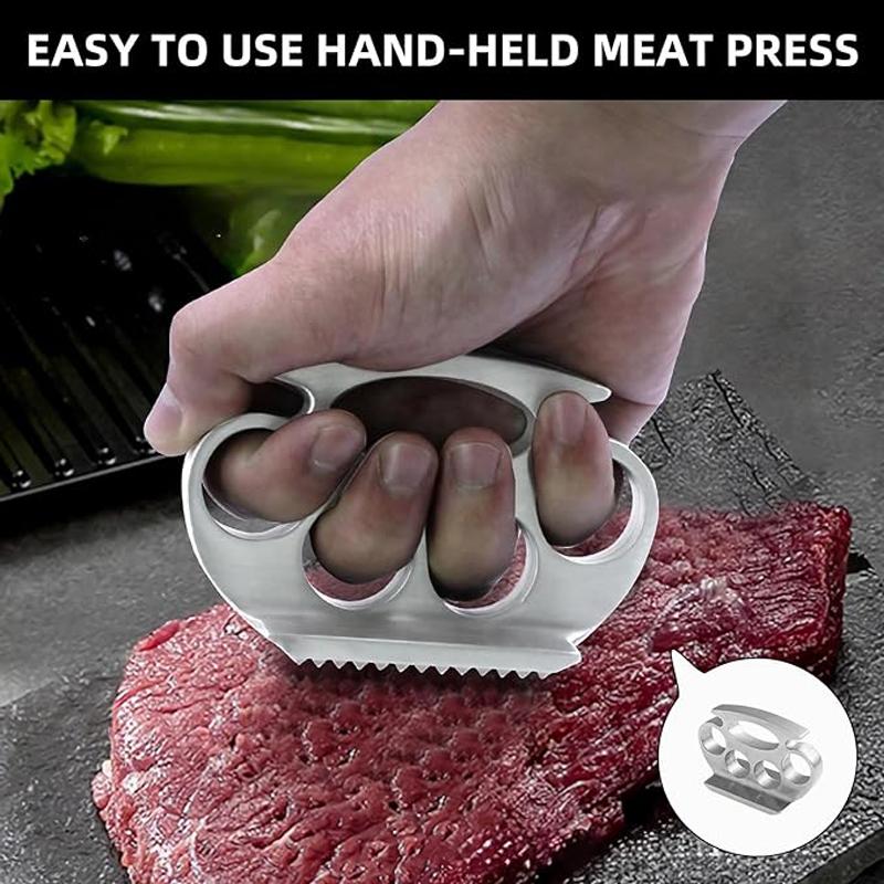 1PC Meat Tenderizer,Stainless Steel Knuckle Dusters for Strong Durable Meat Hammer,Meat Tenderiser Mallet Convenient Kitchen Tools