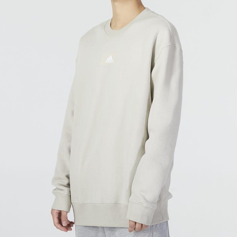 adidas Sweatshirts Men's Khaki Crew Neck Moderate Regular HK0396