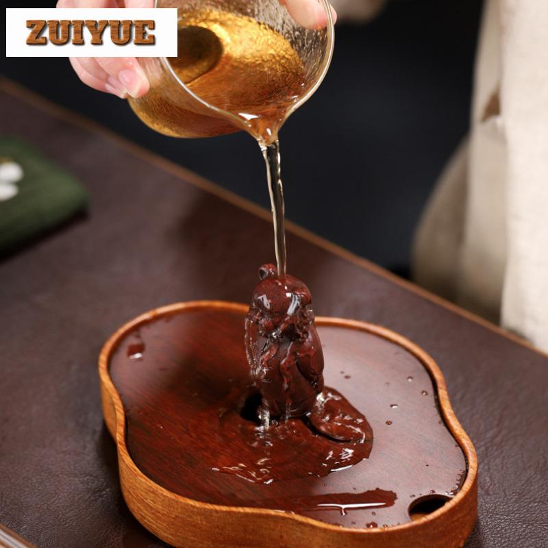 Antique Purple Clay Tea Pet Ornaments Boutique Can Raise Tiger Figure Decoration Desktop Lucky Decor Handmade Teaset Accessories