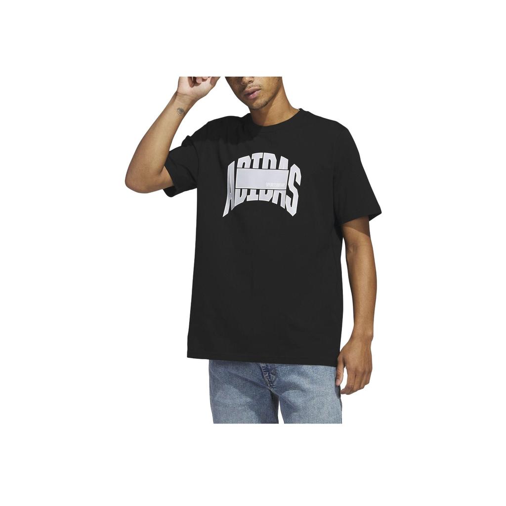 Adidas Alphabet Print Crew Neck Pullover Long-Sleeve T-Shirt Men Tops Black IC1682