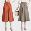 Ice Silk High-Waist Wide-Leg Cropped Pants – Summer 2025 Korean-Style Casual Loose Skirt Pants for Women