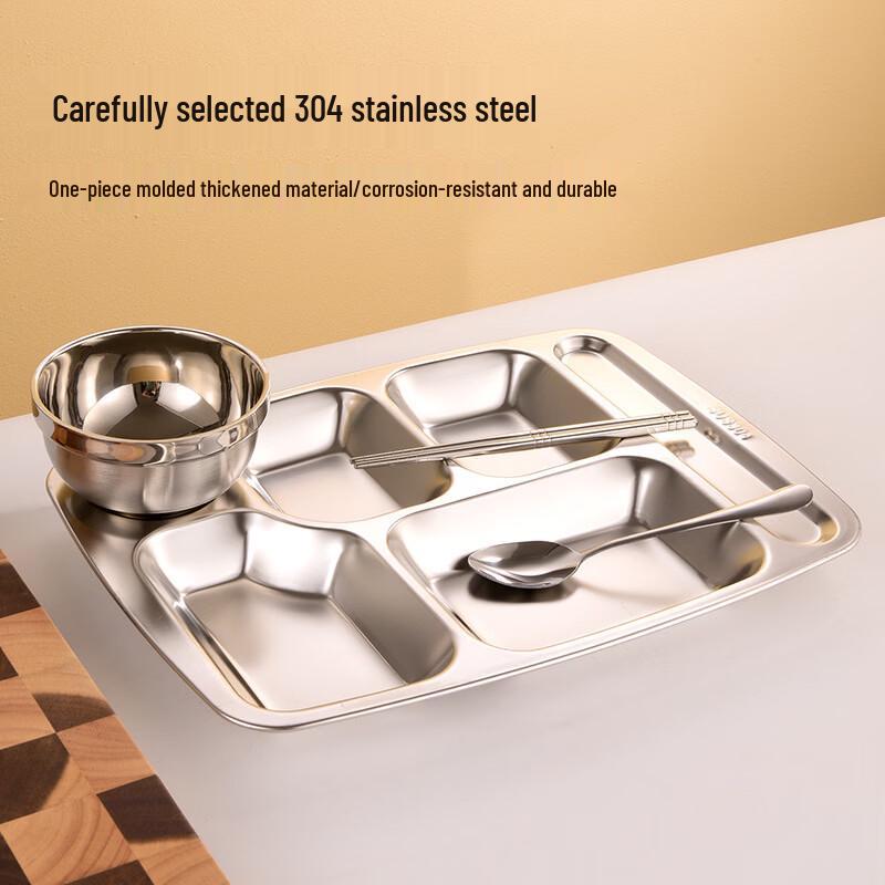 Stainless Steel Divided School Cafeteria Meal Tray