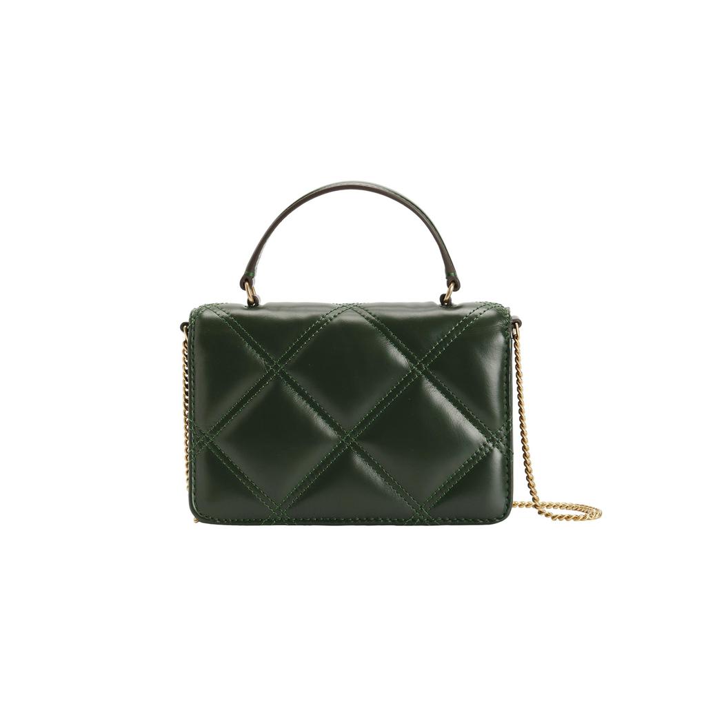 Tory Burch Kira Quilted Napa Leather Wallet Shoulder Crossbody Handbag Mini Women Handbags Basil-Green 164033-312