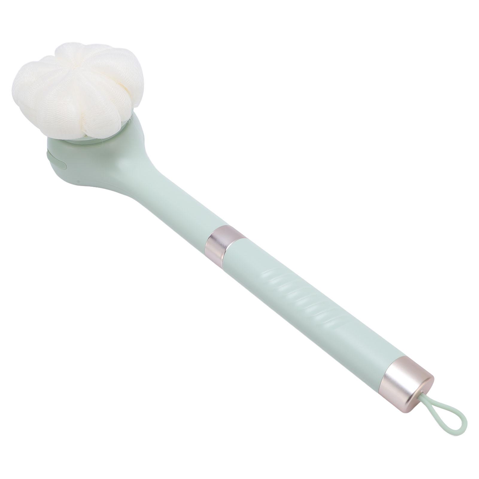 

Электрическая щетка для душа для тела, 3 регулируемые скорости, водонепроницаемая, всесторонняя очистка, длинная ручка зелёный