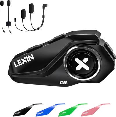 LEXIN G1 Motorcycle Incom, Bluetooth 5.0, 6 Options, HIFI Sound Quality, Headset, Siri Compatible,
