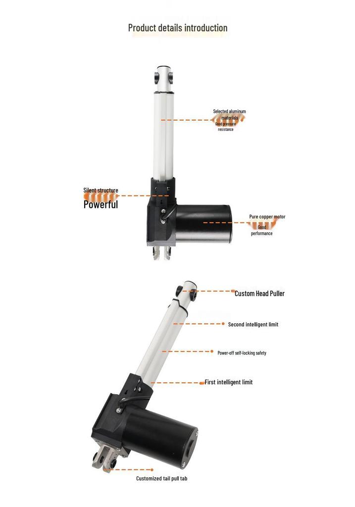 600mm Stroke Electric Linear Actuator, 6000N Load, Bed Lifting, Folding Legs, Remote-Controlled Motor Synchronization