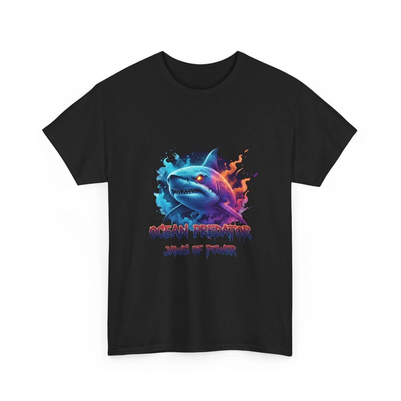 Ocean Predator Shark Tee | Jaws of Power Graphic T-shirt, Animal Shirt, Cotton S