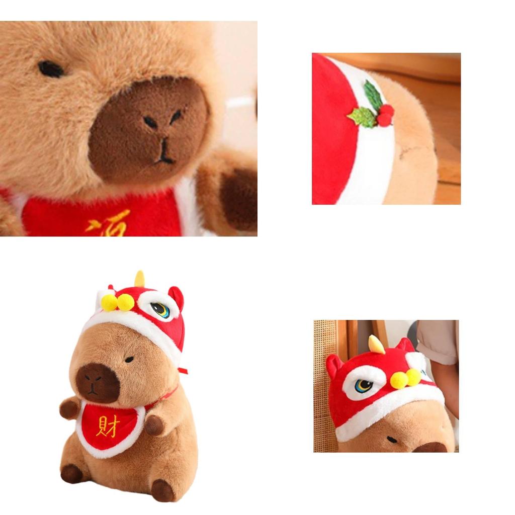 Adorable Christmas Capybara Plush Toy With Soft Short Plush Filling For Kids Gifts