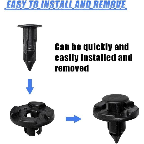 20PCS Push Type Car Bumper Fenders Liner Retainers, 8mm Plastic Auto Splash Shield Fastener Clip, Universal Vehicle Body Panel Rivet Trim Clip
