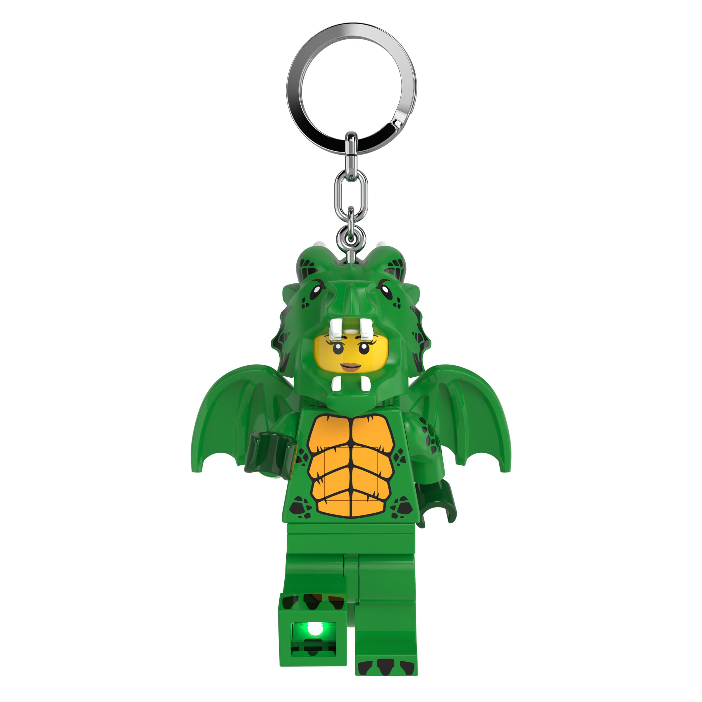 

IQ Iconic Green Dragon Costume Key Light Keychain LED Keychain Light Block Toy Doll Articulated Mini Figure