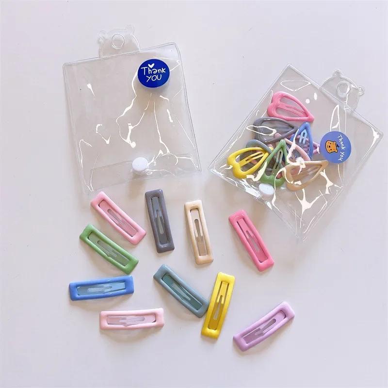 10pcs Baby Korean Style Candy Color Girls Hairpins Kids Mini Snap Hair Clips Star Hairpins Click Clack Hair Toddler Accessories