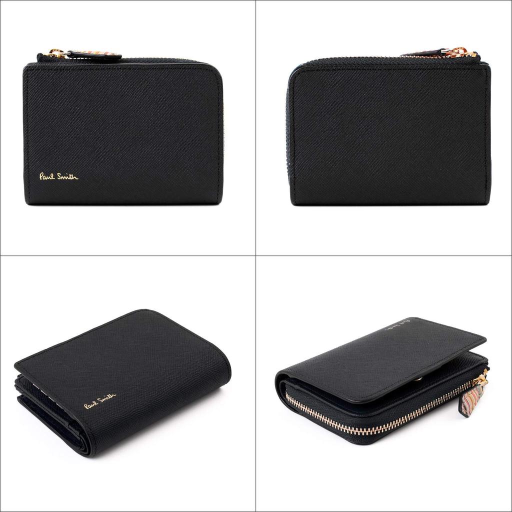 Paul Smith Zip Straw Grain Long Black Men's Wallet, 30PAP7856620, 990,