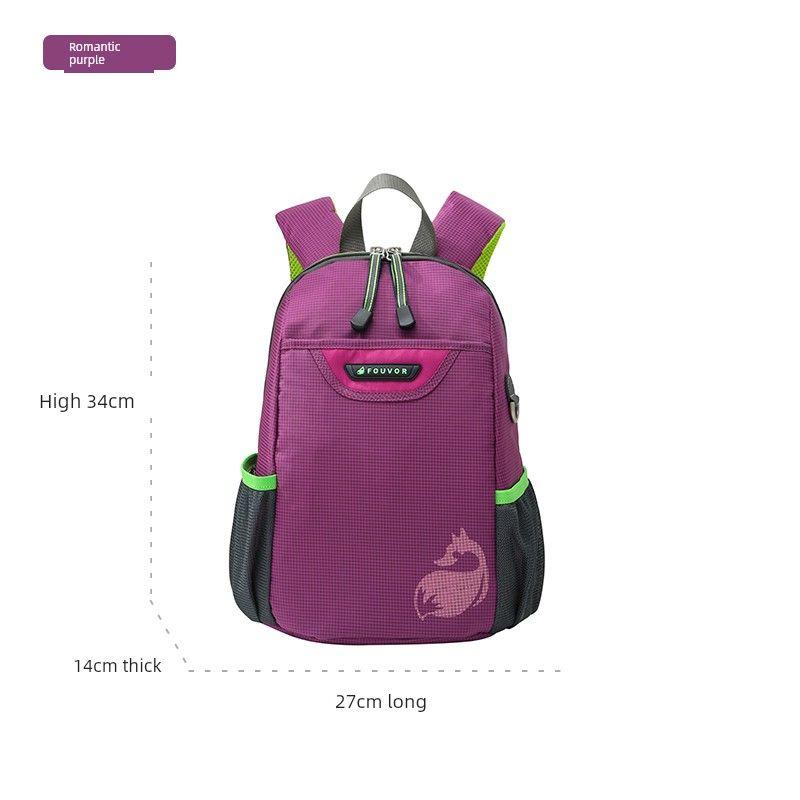 

Canvas Backpack Women s Kids Backpack Outdoor Waterproof Hiking Lightweight Hiking Travel Bag Primary School Student Schoolbag Romantic purple small paragraph