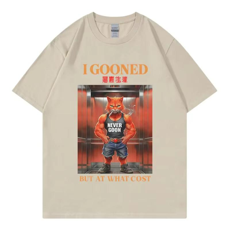 I Gooned But At What Cost Funny T-shirt Japanese Goon Meme Graphic T Shirts Men's Women's Casual Fashion Short Sleeve T-shirts