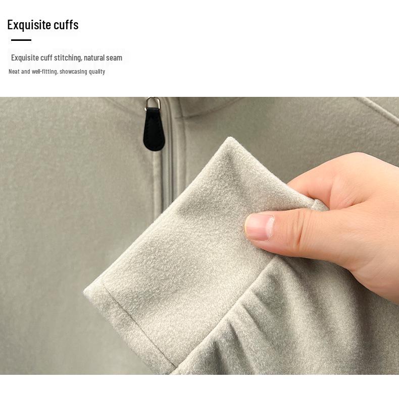 Men's Double-Sided Fleece Half-Zip Long-Sleeve T-Shirt with Half-High Collar - Warm Winter Base Layer Sweatshirt