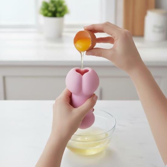 Yousheng Funny Shape Egg Separator Reusable Egg Yolk And Egg White Separator Tool Easy to Clean Cooking Gadget Christmas Prank Gift