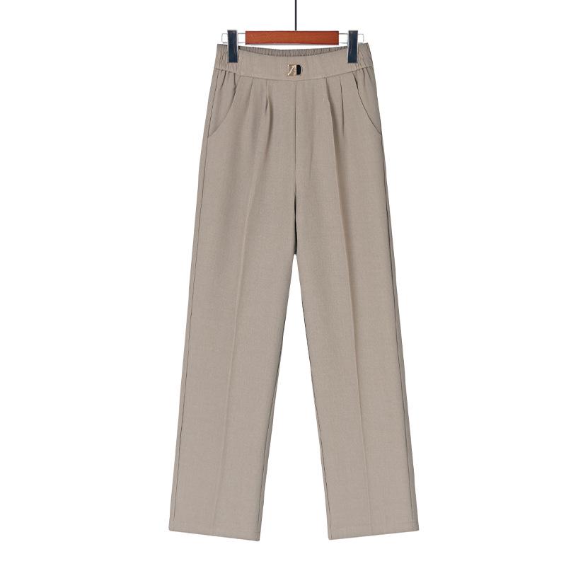 

Mom s High-Waisted Casual Straight-Leg Pants for Middle-Aged and Elderly Women - Spring/Autumn Stylish Versatile Wear 2XL (110-125 jin) хаки