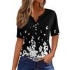 Casual Women's V Neck Short Sleeve T Shirt Regular Fit Basic Tee Print Button Fashion Weekend Daily Outfit Wear