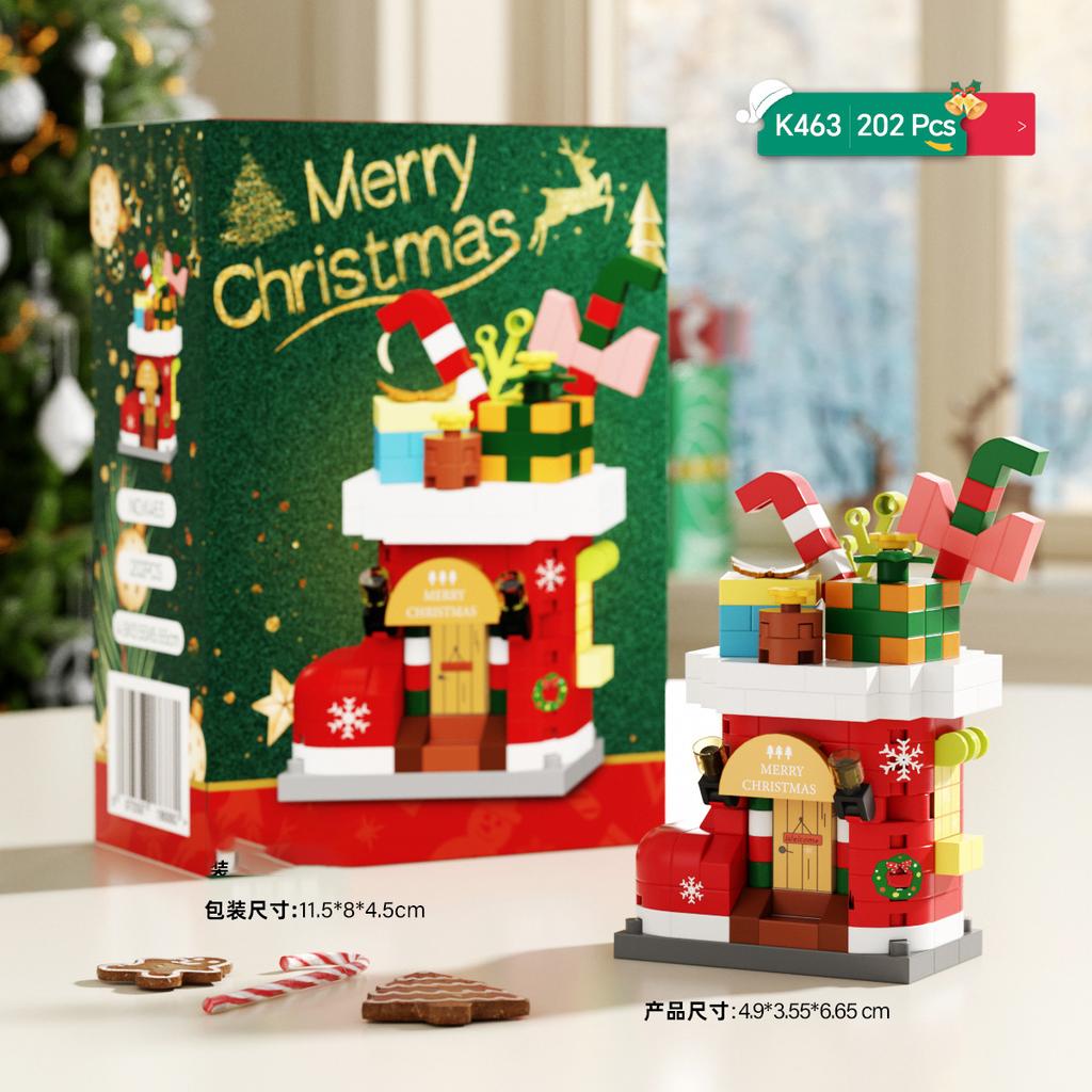 Christmas Tree Moc Building Blocks for Adults Boy Reindeer DIY Brick Construction Set Desk Decor Holiday Gift Aseemby Models Toy