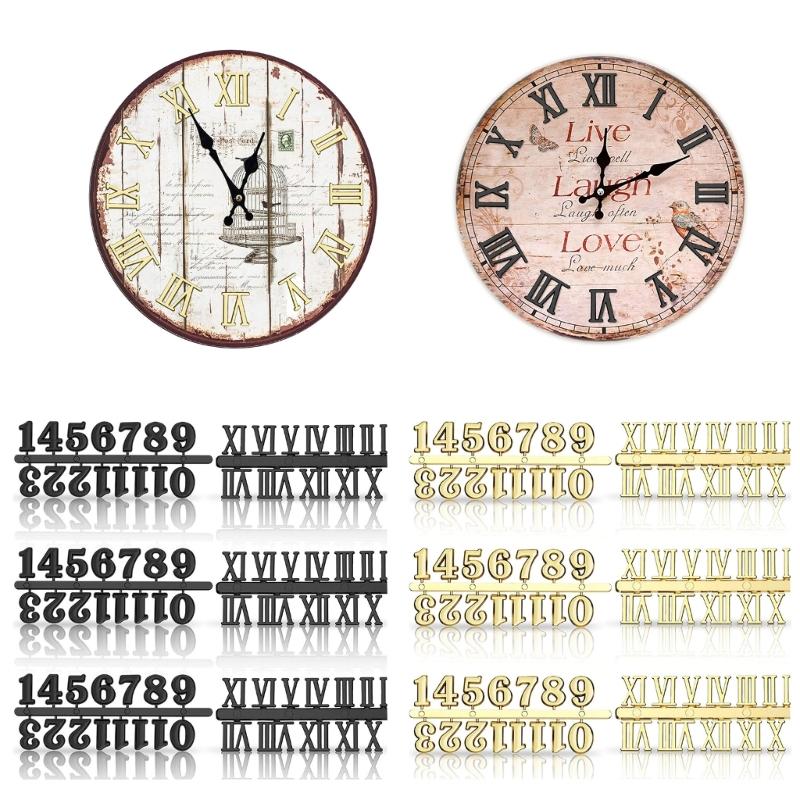 Craft Digital Clock Numbers Kits Metal Arabic or Roman Numerals Set for Clock Watch Repair Replacement Accessories