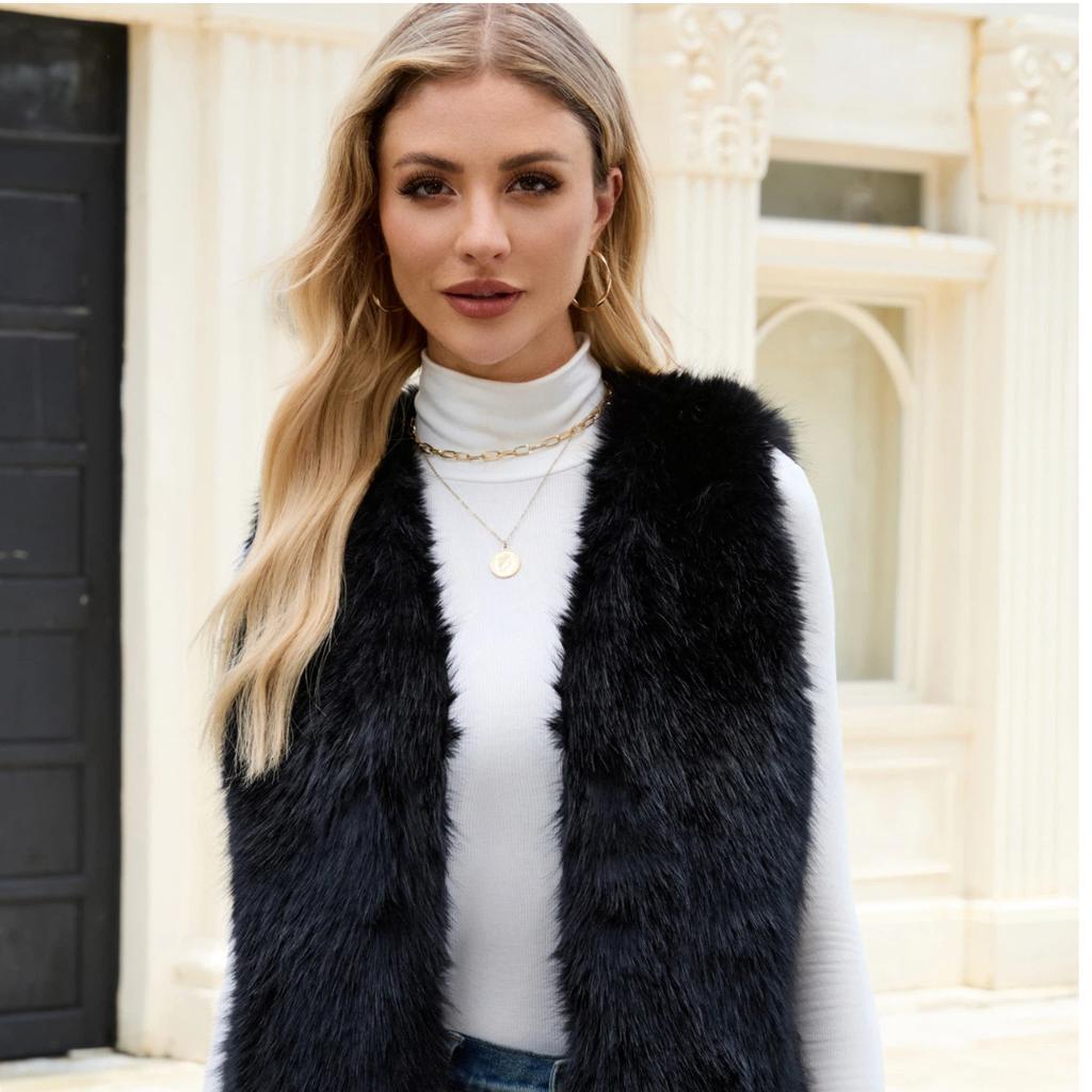 Autumn/Winter Artificial Fur Vest Medium to Long
